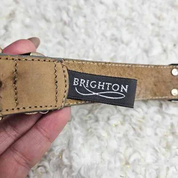 Brighton Vintage Multi-color Leather Belt with Conchos sz Large - Picture 6 of 8